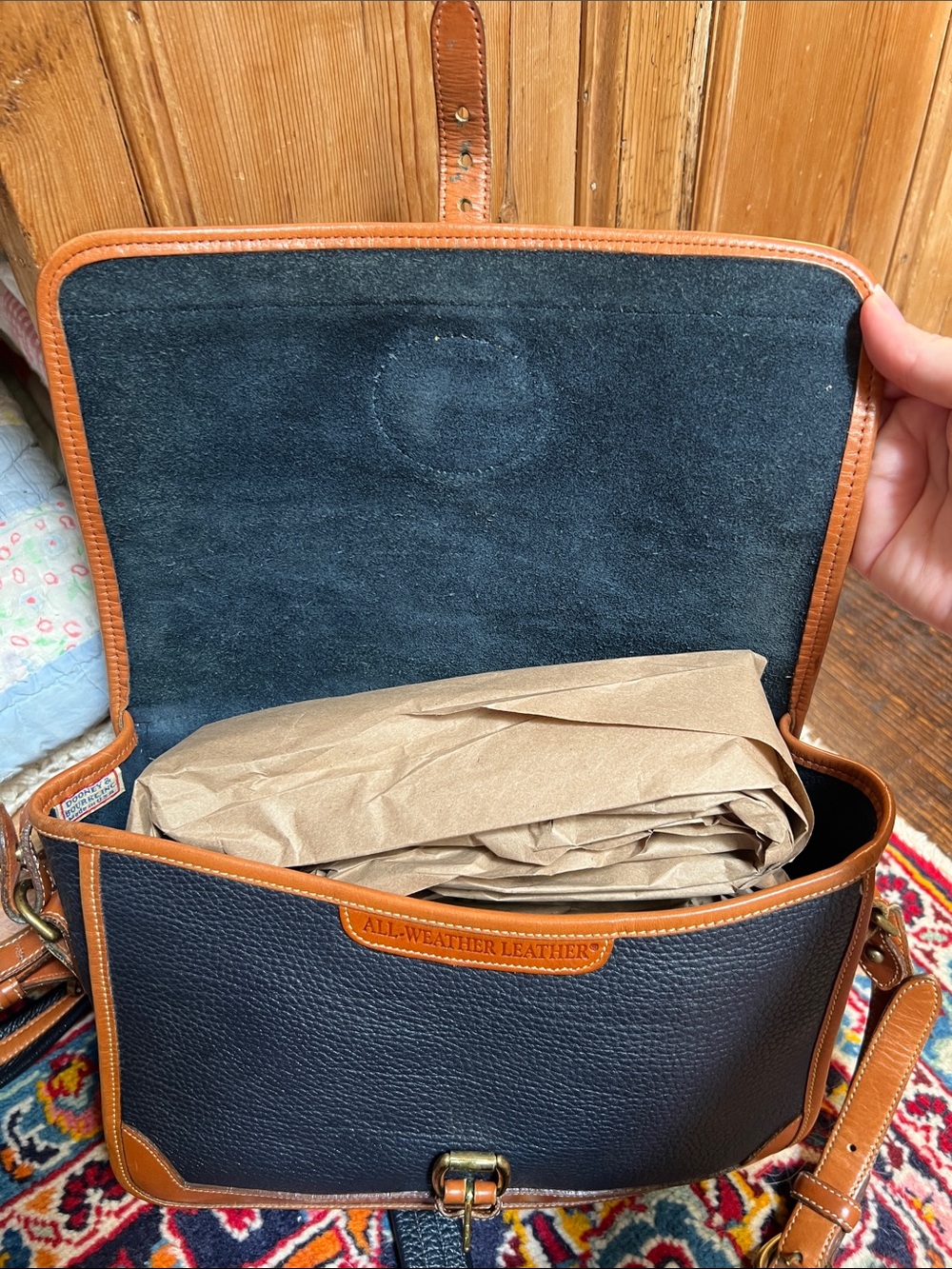 Dooney & Bourke Surry All Weather Leather Navy Crossbody - Picture 9 of 13